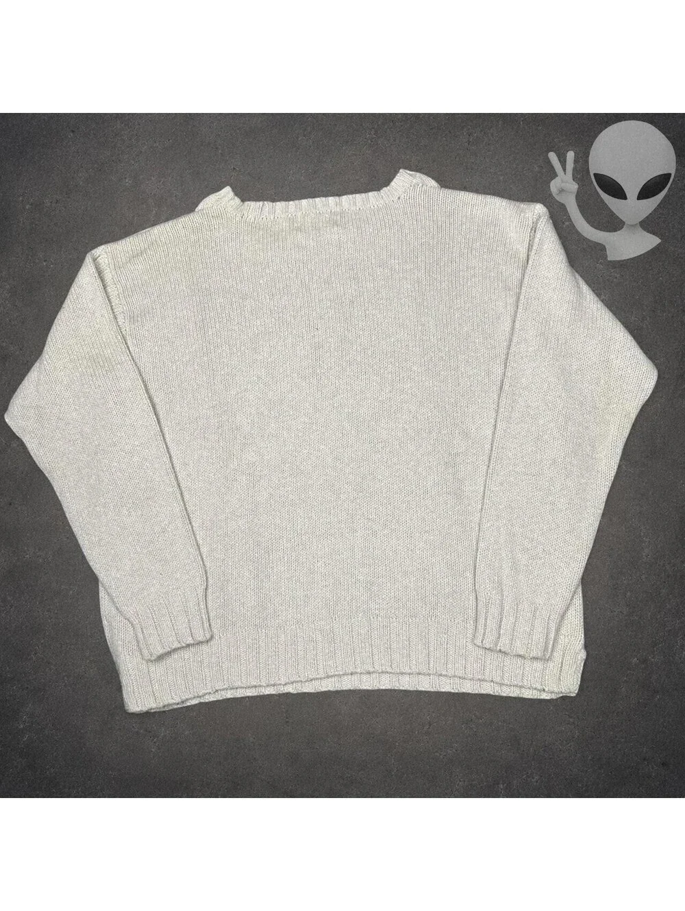 Polo Ralph Lauren Sweater Mens XXL Gray Crewneck Knit Suede Elbow Patches